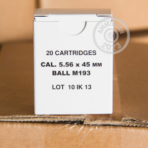 Image of the 5.56x45MM BOSNIAN SURPLUS 55 GRAIN FULL METAL JACKET (20 ROUNDS) available at AmmoMan.com.