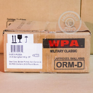 Photo detailing the .30-06 SPRINGFIELD WOLF WPA 140 GRAIN SP (20 ROUNDS) for sale at AmmoMan.com.