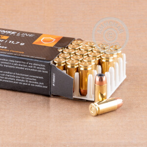 A photograph of 500 rounds of 180 grain .40 Smith & Wesson ammo with a JHP bullet for sale.