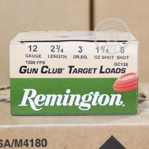 Image of the 12 GAUGE REMINGTON GUN CLUB 2-3/4" #8 SHOT (250 SHELLS) available at AmmoMan.com.