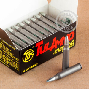 A photo of a box of Tula Cartridge Works ammo in 223 Remington.