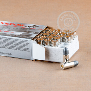 Photo detailing the 38 SPECIAL WINCHESTER SUPER-X 145 GRAIN LRN (50 ROUNDS) for sale at AmmoMan.com.