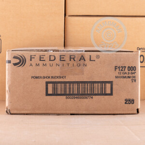 Photo detailing the 12 GAUGE FEDERAL POWER-SHOK 2-3/4" 000 BUCK (250 ROUNDS) for sale at AmmoMan.com.