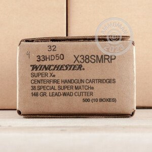 Image of 38 SPECIAL WINCHESTER SUPER-X 148 GRAIN SUPER MATCH WAD CUTTER (50 ROUNDS)