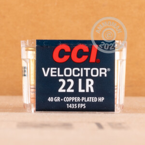 Image of the 22 LR CCI VELOCITOR 40 GRAIN CPHP (5000 ROUNDS) available at AmmoMan.com.