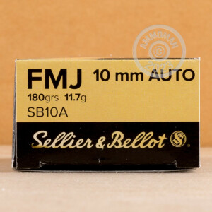 Photo detailing the 10MM AUTO SELLIER & BELLOT 180 GRAIN FMJ (50 ROUNDS) for sale at AmmoMan.com.
