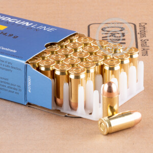 A photograph of 500 rounds of 230 grain .45 Automatic ammo with a FMJ bullet for sale.