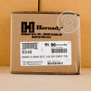 Image of the 6.8MM SPC HORNADY FULL BOAR GMX 100 GRAIN PT (20 ROUNDS) available at AmmoMan.com.