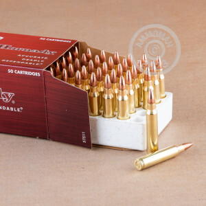 Photo of 223 Remington FMJ-BT ammo by Hornady for sale.