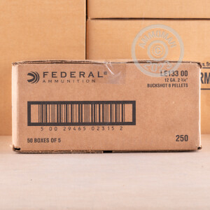 Image of the 12 GAUGE 2-3/4" FEDERAL TACTICAL 00 BUCKSHOT 8-PELLET (250 ROUNDS) available at AmmoMan.com.