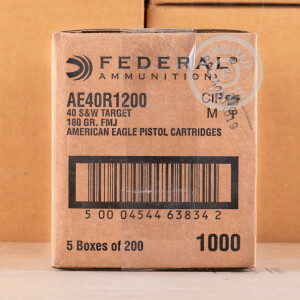 Image of 40 S&W FEDERAL AMERICAN EAGLE 180 GRAIN FMJ (200 ROUNDS)