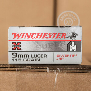 Image of the 9MM LUGER WINCHESTER SILVERTIP 115 GRAIN JHP (50 ROUNDS) available at AmmoMan.com.