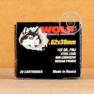 Image of the 7.62x39 WOLF 122 GRAIN FMJ (1000 ROUNDS) available at AmmoMan.com.