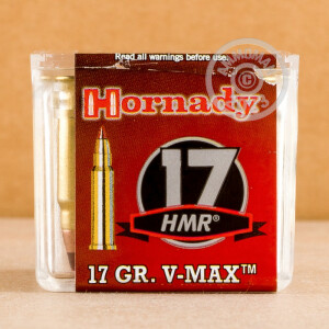 Photograph showing detail of 17 HMR HORNADY 17 GRAIN V-MAX (500 ROUNDS)