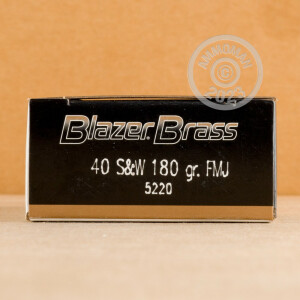 Photo of .40 Smith & Wesson FMJ ammo by Blazer Brass for sale at AmmoMan.com.