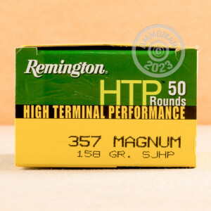Photo detailing the 357 MAGNUM REMINGTON HTP 158 GRAIN SEMI JACKETED HOLLOW POINT (500 ROUNDS) for sale at AmmoMan.com.