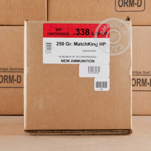Photo detailing the 338 LAPUA MAGNUM BLACK HILLS 250 GRAIN MATCHKING HPBT (20 ROUNDS) for sale at AmmoMan.com.
