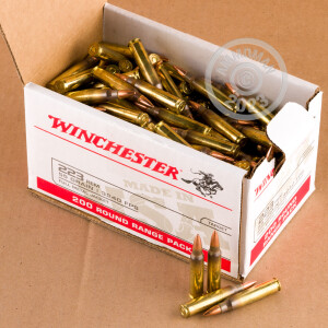 Image of bulk 223 Remington ammo by Winchester that's ideal for training at the range.