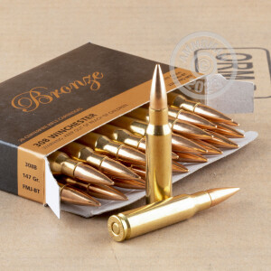 Image of .308 WINCHESTER PMC BRONZE 147 GRAIN FMJ (20 ROUNDS)