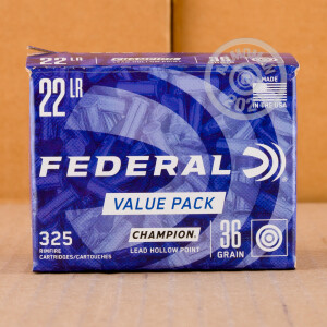 Image of the 22 LR FEDERAL CHAMPION 36 GRAIN LHP (325 ROUNDS) available at AmmoMan.com.
