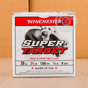 Photo detailing the 20 GAUGE WINCHESTER SUPER TARGET 2-3/4"  (25 ROUNDS) for sale at AmmoMan.com.