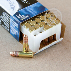 Photo detailing the 22 LR FEDERAL GAME SHOK 40 GRAIN COPPER PLATED ROUND NOSE SOLID (500 ROUNDS) for sale at AmmoMan.com.