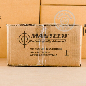 Image of 5.56x45mm ammo by Magtech that's ideal for hunting varmint sized game, training at the range.