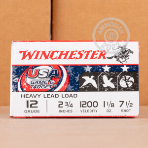 Photograph showing detail of 12 GAUGE WINCHESTER USA GAME & TARGET 2-3/4" 1-1/8 OZ. #7.5 SHOT (250 ROUNDS)