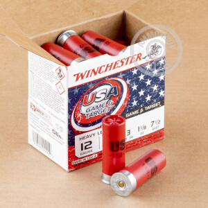 Photo detailing the 12 GAUGE WINCHESTER USA GAME & TARGET 2-3/4" 1-1/8 OZ. #7.5 SHOT (250 ROUNDS) for sale at AmmoMan.com.