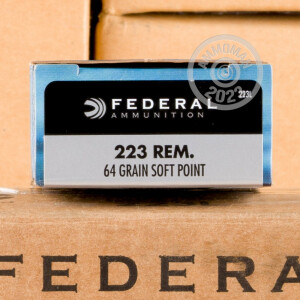 Photo of 223 Remington Jacketed Soft-Point (JSP) ammo by Federal for sale.