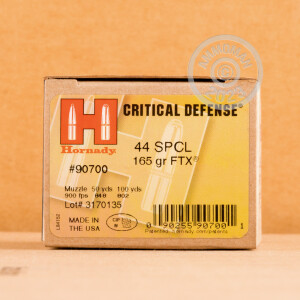 Image of the 44 SPECIAL HORNADY CRITICAL DEFENSE 165 GRAIN FTX (20 ROUNDS) available at AmmoMan.com.