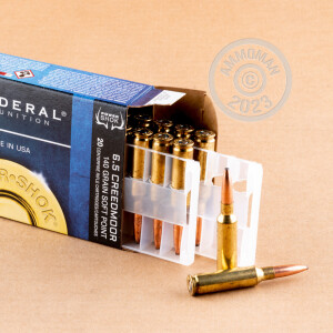 Photo of 6.5MM CREEDMOOR Jacketed Soft-Point (JSP) ammo by Federal for sale.