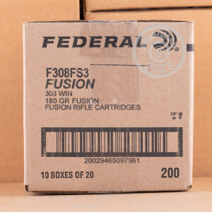 Photograph showing detail of .308 WIN. FEDERAL FUSION 180 GRAIN (20 ROUNDS)