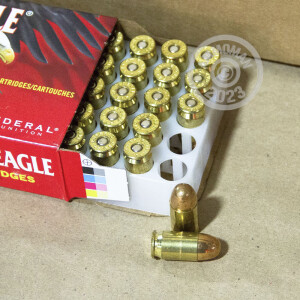 Photo detailing the .45 GAP FEDERAL 230 GRAIN FULL METAL JACKET (1000 ROUNDS) for sale at AmmoMan.com.