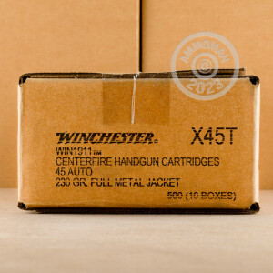 Photo detailing the 45 ACP WINCHESTER WIN1911 TARGET 230 GRAIN FMJ (500 ROUNDS) for sale at AmmoMan.com.