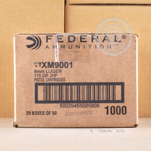 Image of 9MM FEDERAL 115 GRAIN JHP (1000 ROUNDS)