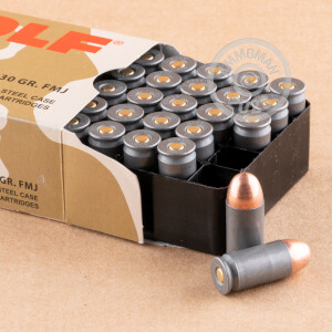 Photograph showing detail of 45 ACP WOLF MILITARY CLASSIC 230 GRAIN FMJ (500 ROUNDS)
