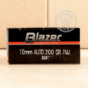 Image of Blazer 10mm pistol ammunition.