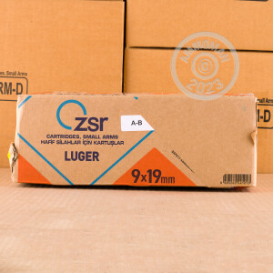 Image of 9mm Luger ammo by ZSR Ammunition that's ideal for training at the range.