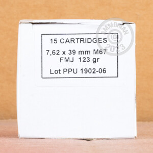 Image of bulk 7.62 x 39 rifle ammunition at AmmoMan.com that's perfect for training at the range.
