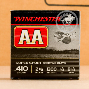 Image of the 410 BORE WINCHESTER AA SPORTING CLAYS 2-1/2" 1/2 OZ #8.5 SHOT (25 ROUNDS) available at AmmoMan.com.