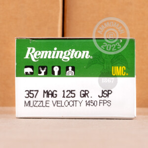 Photo detailing the 357 MAGNUM REMINGTON UMC 125 GRAIN JSP (50 ROUNDS) for sale at AmmoMan.com.