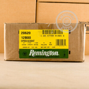 Photo detailing the 12 GAUGE REMINGTON EXPRESS 2-3/4" 9 PELLET 00 BUCKSHOT (250 ROUNDS) for sale at AmmoMan.com.