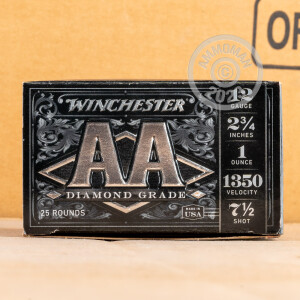Image of the 12 GAUGE WINCHESTER AA DIAMOND GRADE 2-3/4" 1 OZ. #7.5 SHOT (250 ROUNDS) available at AmmoMan.com.