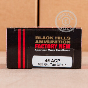 Image of 45 ACP +P BLACK HILLS 185 GRAIN TAC-XP (20 ROUNDS)