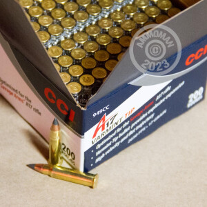 Photograph of 17 HMR ammo with Polymer Tipped ideal for hunting varmint sized game.