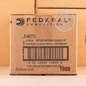 Image of the .40 S&W FEDERAL TACTICAL BONDED 155 GRAIN JHP (50 ROUNDS) available at AmmoMan.com.