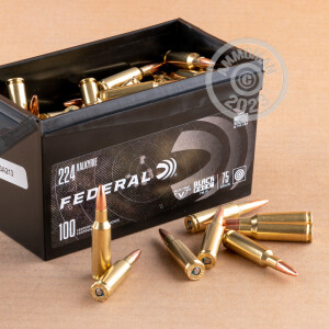 A photograph detailing the .224 Valkyrie ammo with TMJ bullets made by Federal.