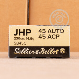 Image of 45 ACP SELLIER & BELLOT 230 GRAIN JHP (50 ROUNDS)