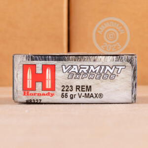 Photo of 223 Remington V-MAX ammo by Hornady for sale.